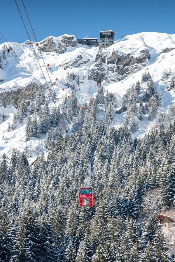 Bel Appartement Au Centre De Champery Avec Vue Exterior photo